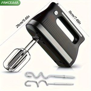 Electric Hand Mixer with Whisk, Traditional Beaters, Snap-On Storage Case, Hand Mixer Electric Handheld, Mixers Kitchen Electric Hand Mixer, 300 Watt, Black